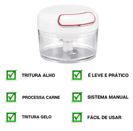 Mini Processador de Alimentos Manual 250 ml