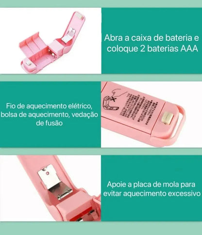 Clipe para selar embalagens de sacos plásticos